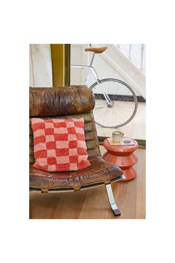 Table d'appoint - H28 x Ø31 cm - Céramique - Orange