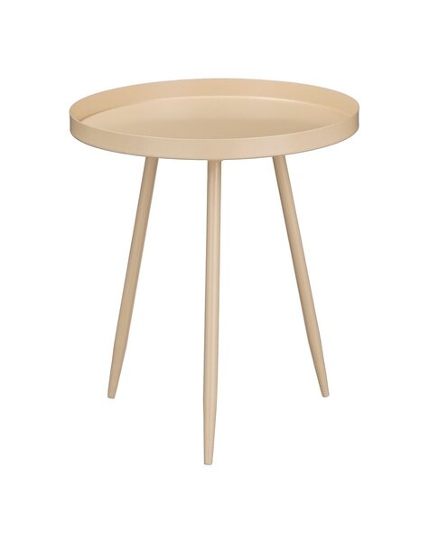 Mica Decorations Flores Bijzettafel - H38 x Ø34 cm - Metaal - Beige