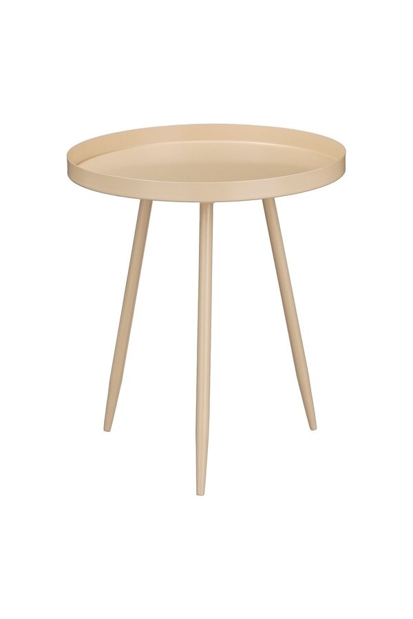Flores Bijzettafel - H38 x Ø34 cm - Metaal - Beige