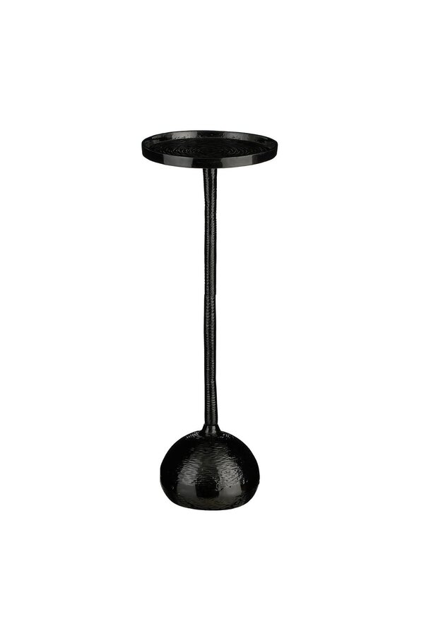 Colin Table d'appoint - H68 x Ø24 cm - Aluminium Recyclé - 100% FSC - Noir