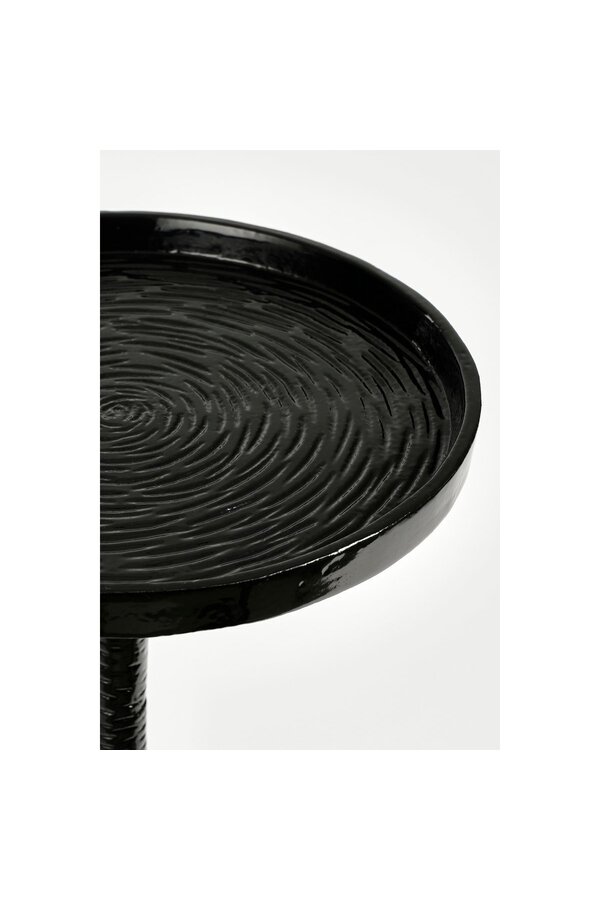 Colin Table d'appoint - H68 x Ø24 cm - Aluminium Recyclé - 100% FSC - Noir