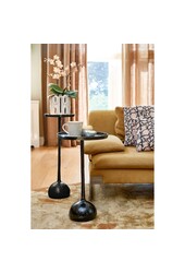 Colin Table d'appoint - H68 x Ø24 cm - Aluminium Recyclé - 100% FSC - Noir