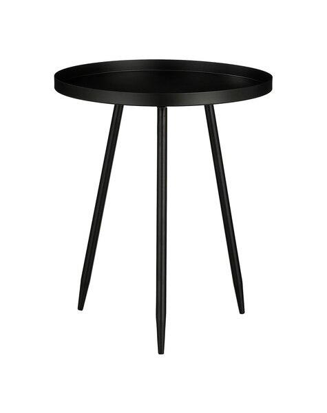 Mica Decorations Flores Table d'appoint - H49 x Ø42 cm - Métal - Noir