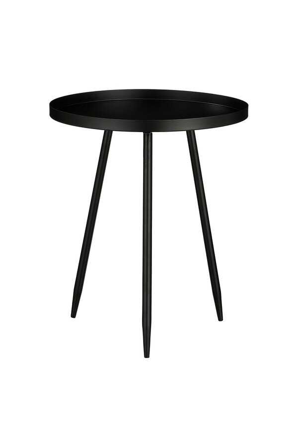Flores Bijzettafel - H49 x Ø42 cm - Metaal - Zwart