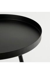 Flores Bijzettafel - H49 x Ø42 cm - Metaal - Zwart