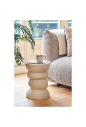 Screw Bijzettafel - L29 x B29 x H41 cm - Keramiek - Beige