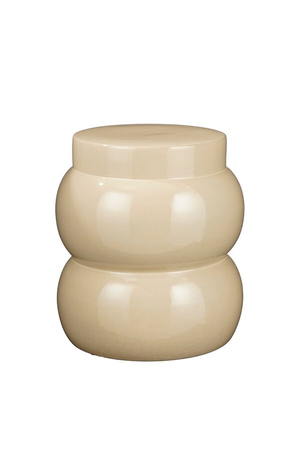 Vendi Table d'appoint - H40 x Ø35 cm - Céramique - Crème