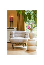 Vendi Table d'appoint - H40 x Ø35 cm - Céramique - Crème