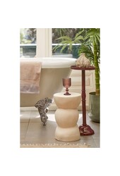 Screw Bijzettafel - L26 x B26 x H37 cm - Keramiek - Off White