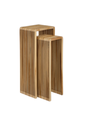 Yonker Table à plantes - Lot de 2 - L35 x l25 x H80 cm - Bois Recyclé - Marron