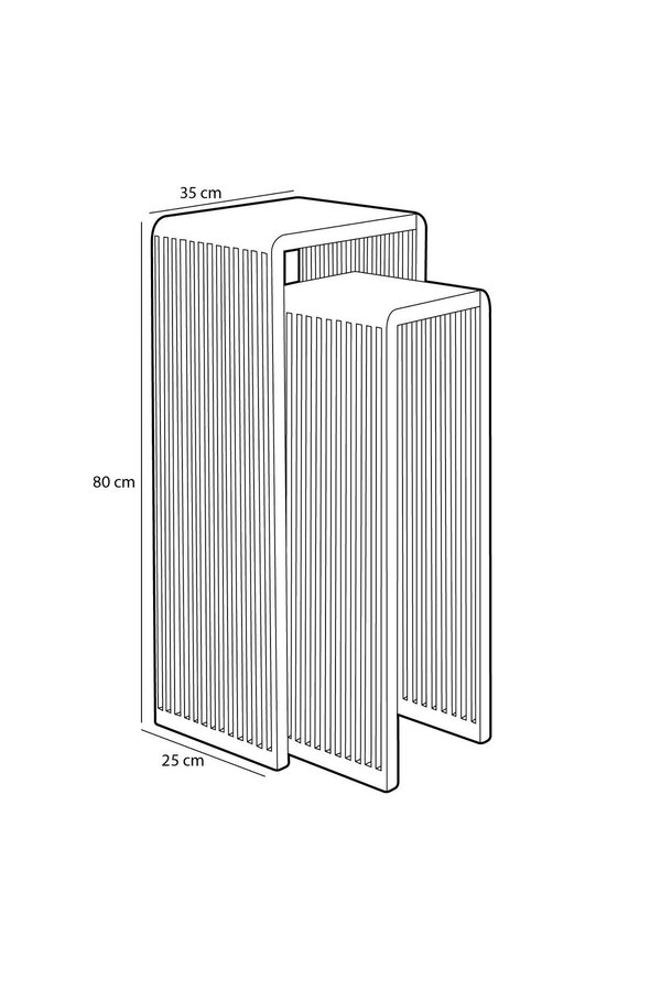 Yonker Table à plantes - Lot de 2 - L35 x l25 x H80 cm - Bois Recyclé - Marron