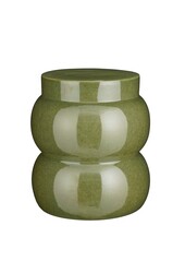 Vendi Table d'appoint - H40 x Ø35 cm - Céramique - Vert foncé