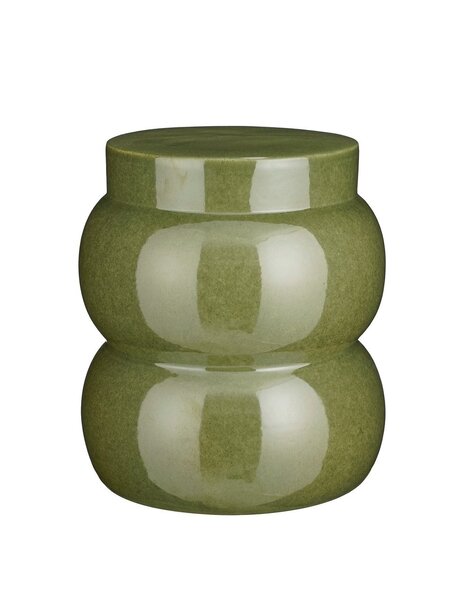 Mica Decorations Vendi Table d'appoint - H40 x Ø35 cm - Céramique - Vert foncé