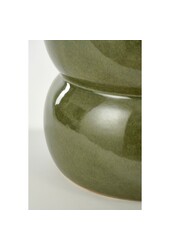 Vendi Table d'appoint - H40 x Ø35 cm - Céramique - Vert foncé