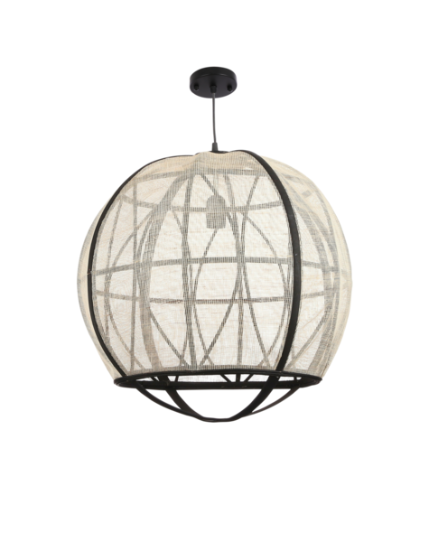 Mica Decorations Pella Hanglamp - H50 x Ø51 cm - Linnen - Off White