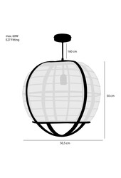 Pella Suspension - H50 x Ø51 cm - Lin - Blanc cassé