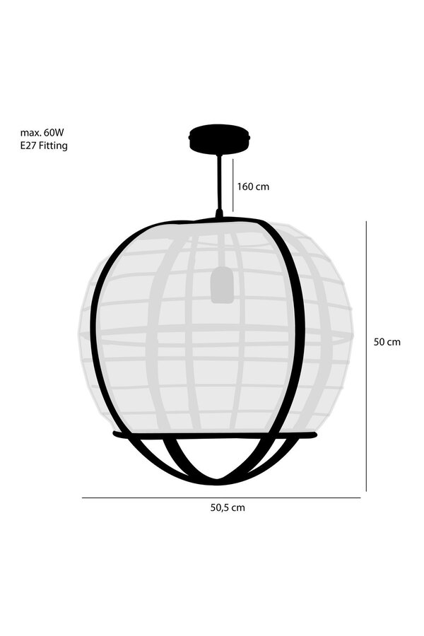 Pella Suspension - H50 x Ø51 cm - Lin - Blanc cassé