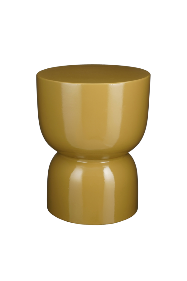 Stage Table d'appoint - H45 x Ø35 cm - Ciment - Jaune