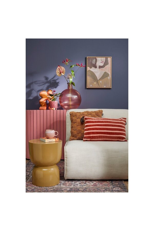 Stage Table d'appoint - H45 x Ø35 cm - Ciment - Jaune