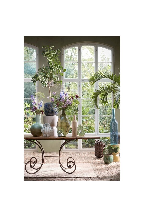 Stage Table d'appoint - H45 x Ø35 cm - Ciment - Jaune