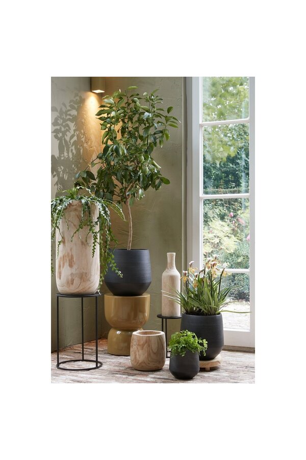 Stage Bijzettafel - H45 x Ø35 cm - Cement - Geel