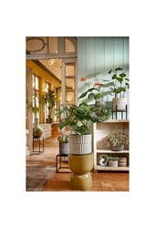 Stage Table d'appoint - H45 x Ø35 cm - Ciment - Jaune