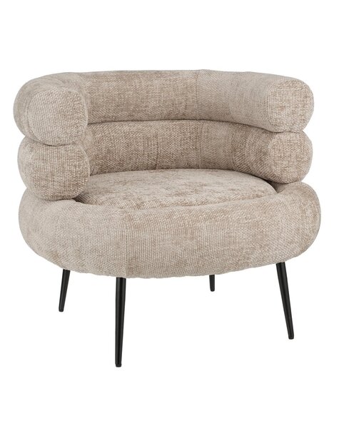 Mica Decorations Fauteuil - L74 x B80 x H69 cm - Lichtgrijs