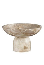 Finnos Schaal op Voet - H11 x Ø25 cm - Marmer - Beige