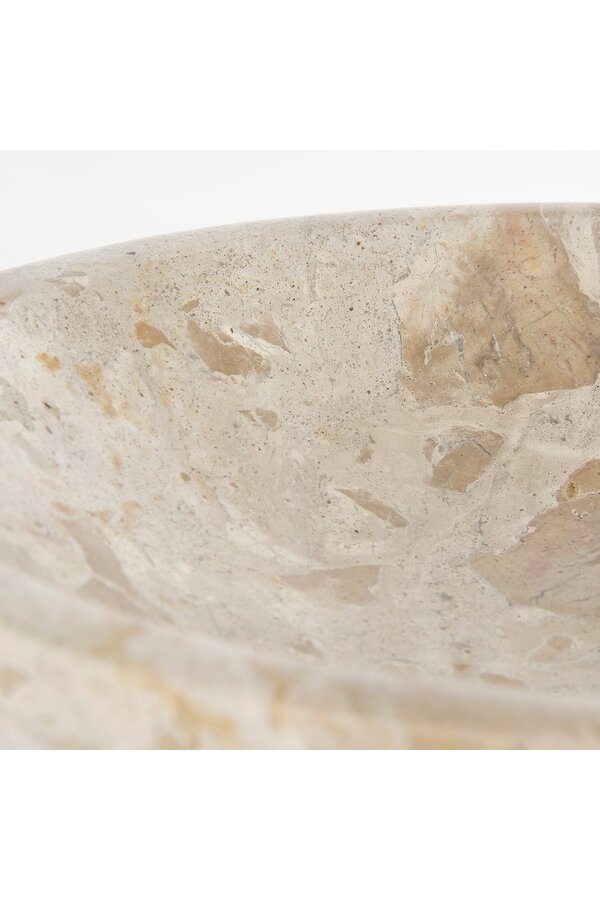 Finnos Schaal op Voet - H11 x Ø25 cm - Marmer - Beige
