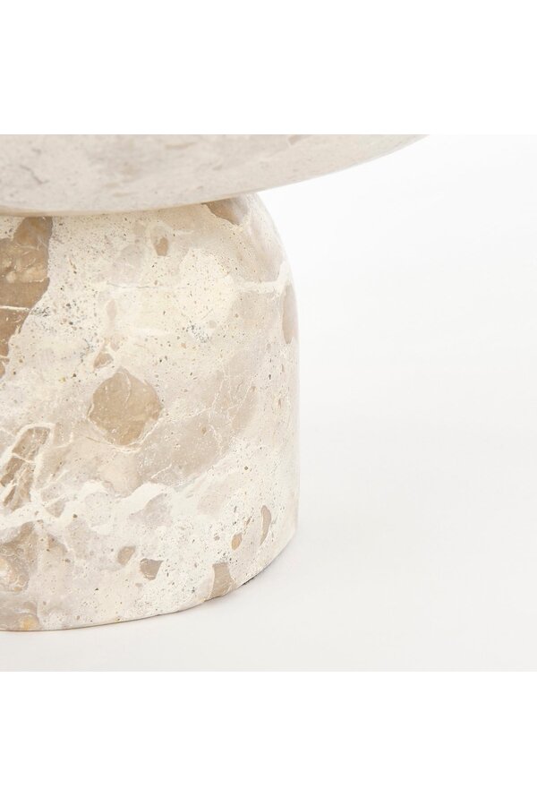Finnos Schaal op Voet - H11 x Ø25 cm - Marmer - Beige
