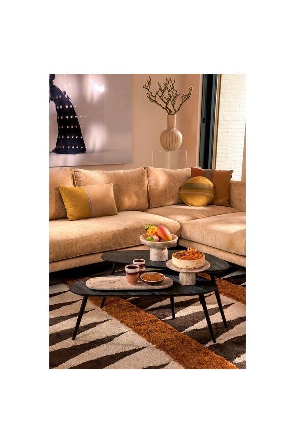 Finnos Schaal op Voet - H11 x Ø25 cm - Marmer - Beige