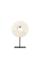 The Marble Disc on Stand - Wit - M