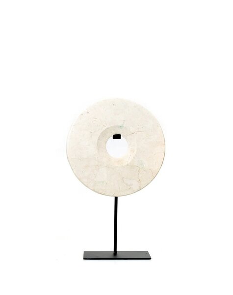Bazar Bizar Living The Marble Disc on Stand - Wit - M