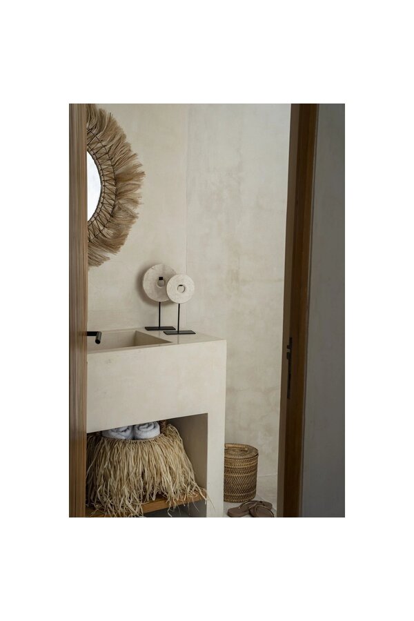 The Marble Disc on Stand - Wit - M
