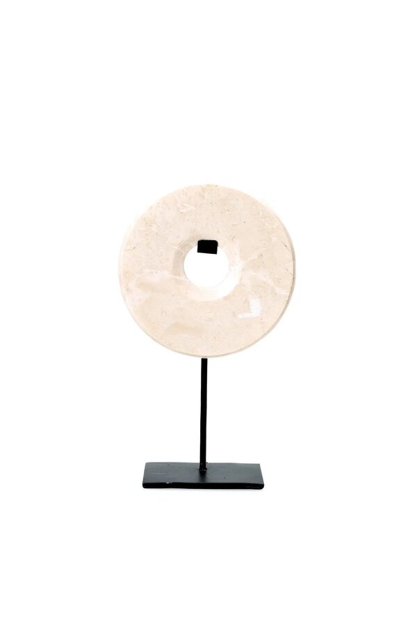 The Marble Disc on Stand - Wit - M