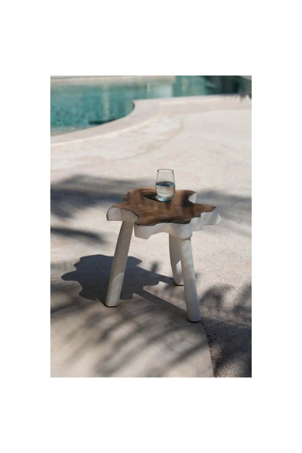 La table d'appoint organique - blanc naturel