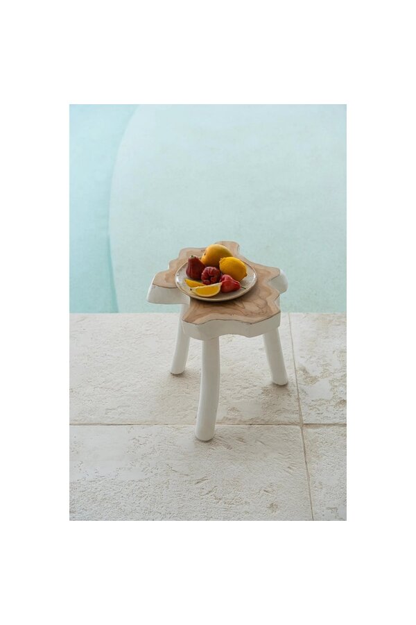 La table d'appoint organique - blanc naturel