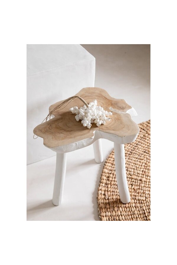 La table d'appoint organique - blanc naturel