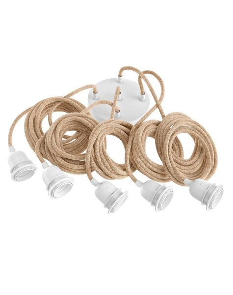 Bazar Bizar Living Fitting Lampen Plafond - Naturel Wit - 5 Fittingen