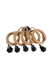 Fixation Lampes Plafond - Naturel Noir - 5 Douilles