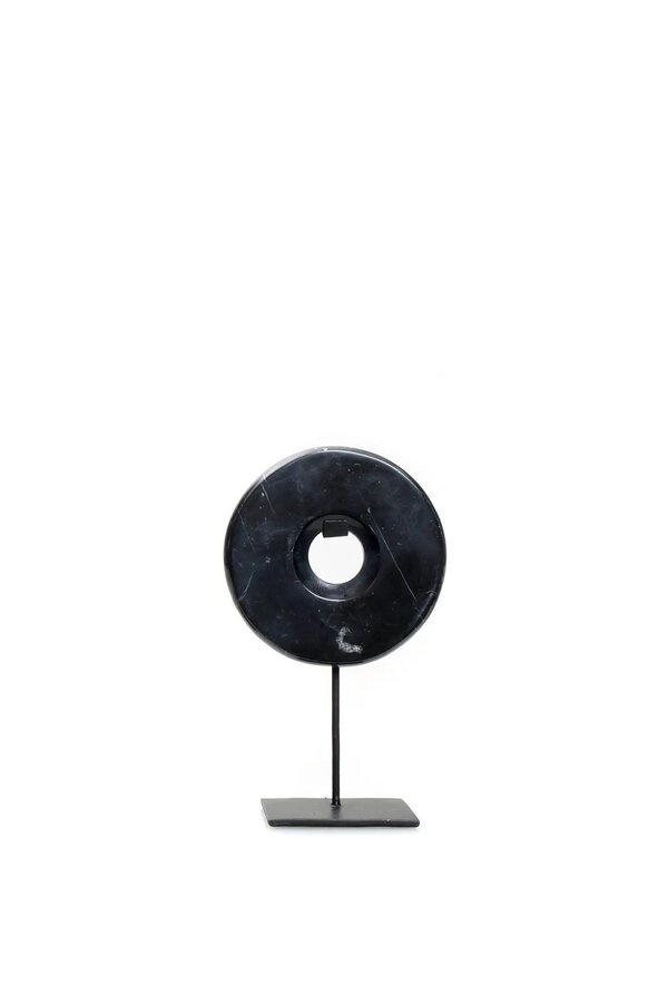 The Marble Disc on Stand - Noir - S