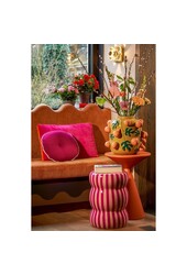 Table d'appoint Royale - H55 x Ø40 cm - Métal - Orange