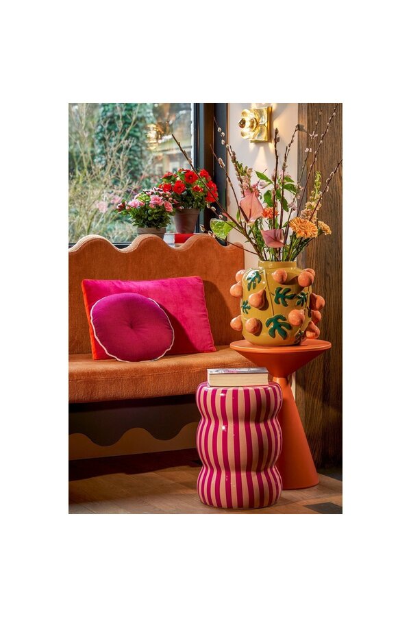 Royale Bijzettafel - H55 x Ø40 cm - Metaal - Oranje