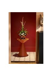 Table d'appoint Royale - H55 x Ø40 cm - Métal - Orange