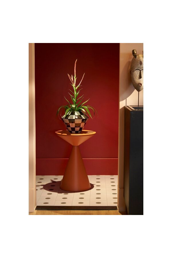 Table d'appoint Royale - H55 x Ø40 cm - Métal - Orange
