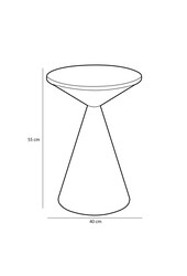 Royale Bijzettafel - H55 x Ø40 cm - Metaal - Zwart