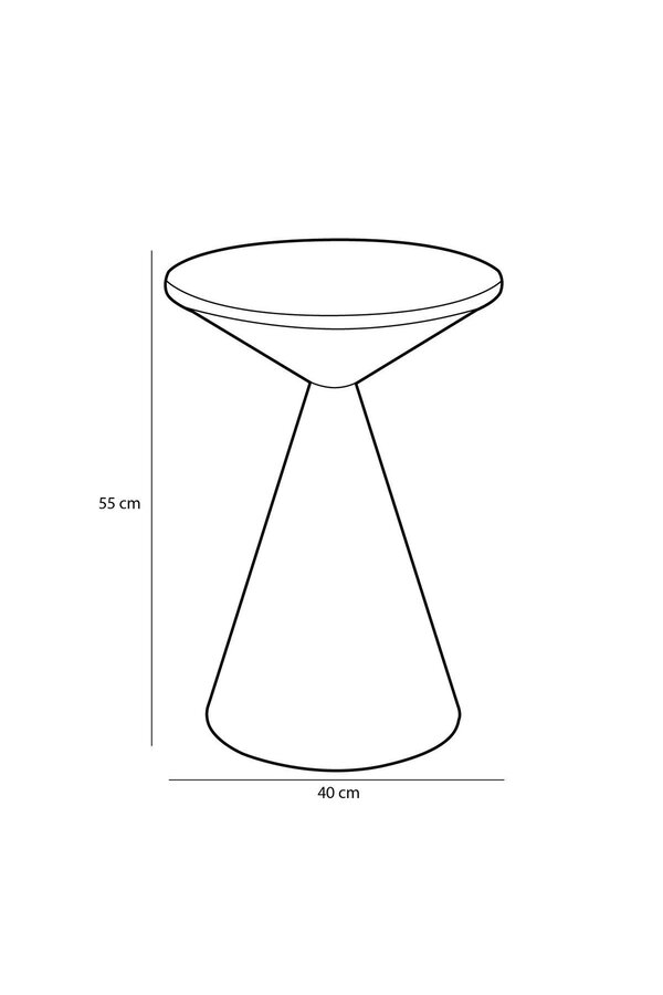 Royale Bijzettafel - H55 x Ø40 cm - Metaal - Zwart