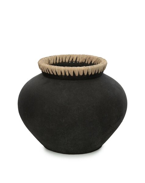 Bazar Bizar Living De Styly Vaas - Zwart Naturel - L