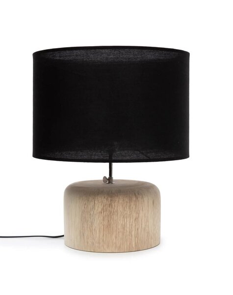 Bazar Bizar Living La Lampe de Table en Teck - Noir Naturel