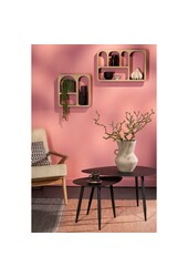 Bijzettafel - Set van 2 - L80 x B60 x H47 cm - Metaal - Zwart